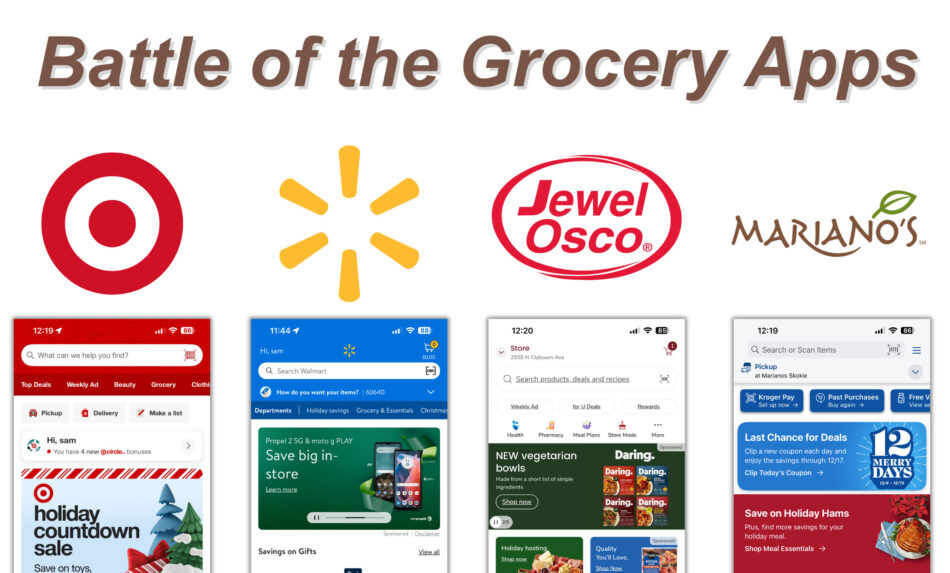 Rating 4 Grocery Shopping Apps from a UX Perspective: Walmart, Target, Marianos, Jewel Osco